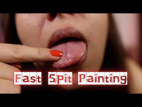 ASMR Fast Spit Painting and Mouth Sounds - No Talking