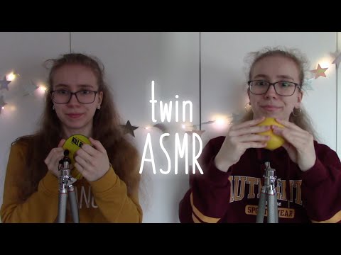 Twin ASMR: Binaural sounds for your ears || tapping, tracing, crinkles, lotion sounds and more 👂😴