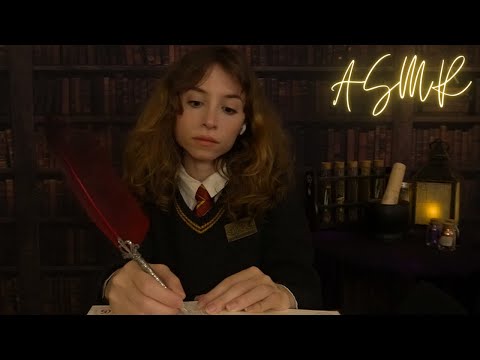 ASMR ~ Study for the O.W.L.s with Hermione Granger! (+ thunderstorm/rain ambiance)