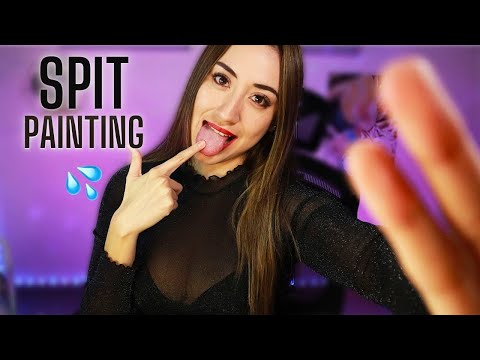 ASMR 💦  SPIT PAINTING Intenso 👄 MOUTH SOUNDS 💋 BESOS para ti