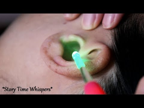 ASMR *Story Time Whispers* Ear Cleaning w. LIGHTED EAR PICK + AMBIENT RAIN (Fav Movie Night Memory)