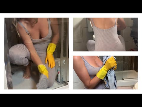 ASMR Cleaning Sounds - Scrubbing My Ensuite Bathroom - Clean The Bathroom With Me