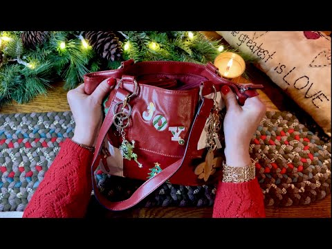 Purse Rummage! (Soft Spoken version) Switching from fall to Christmas purse! New cosmetic bag! ASMR