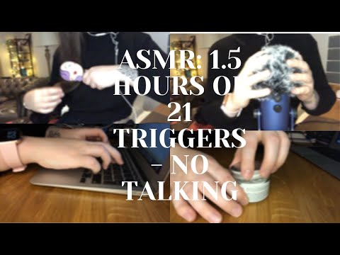 ASMR: 21 DIFFERENT TRIGGERS, 4 MINS EACH | 1.5 HOURS LONG | NO TALKING