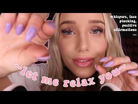 ASMR Face Plucking, Whispers, Positive Affirmations (3dio) | Let Me Relax You