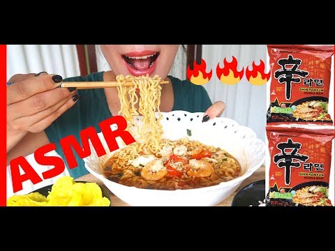 ASMR Spicy Ramen + Rice ( Shin Ramen) Eating Sound Noodle. 신라면먹방 .리얼사운드. (No Talking) スパイシー