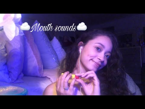 ASMR~ Mouth sounds/ Inaudible Whisper (some hands movements)♡