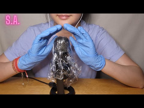 Asmr | Touching Mic with Plastic Wrap Sound (NO TALKING)