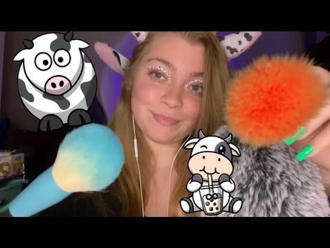 ASMR| 1 Hour Moo Crew Anthem (finger movements,inaudible whispering,mouth sounds,& face brushing)