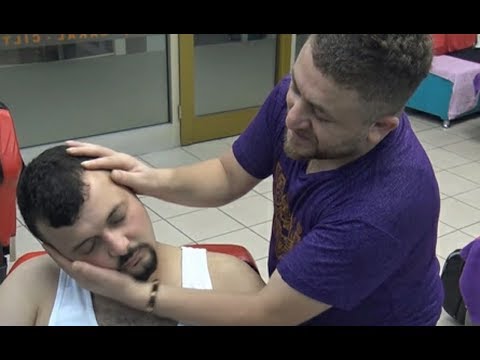 ASMR TURKISH BARBER MASSAGE=NECK CRACK=head back arm face massage: kafa , sırt , kol , yüz masajı
