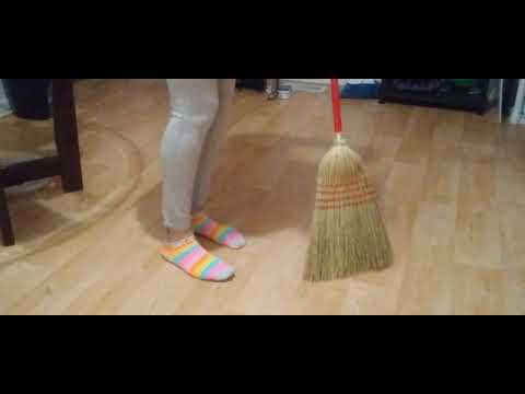 ASMR Spot Sweeping With A Straw Broom!#relaxing#asmr#sweeping