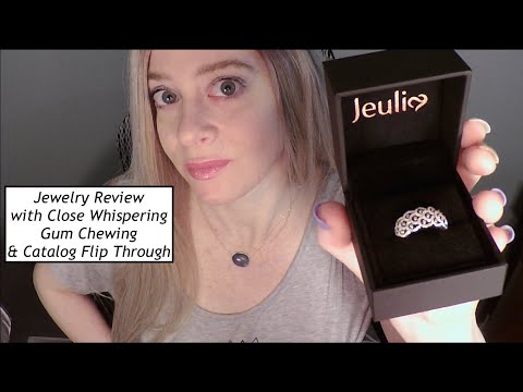 [ASMR] Gum Chewing Jewelry Unboxing & Review | Close Whispers | Catalog Flip Through | Jeulia