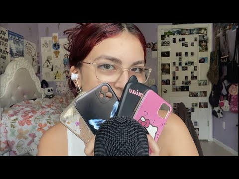 ASMR with phone cases! (tapping, scratching, repeating words)