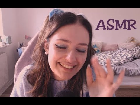 ASMR Calming Face Massage & Lots of Unintelligible Whispering ( + Face Touching, Tongue Clicking ) 🍇