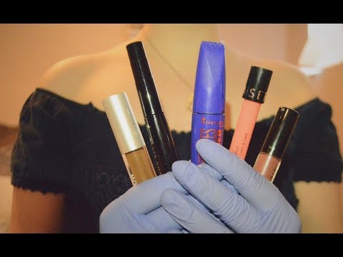 [ASMR] Up-close Mascara & Lipgloss Pumping with Latex Gloves pt. 2 (NO TALKING)