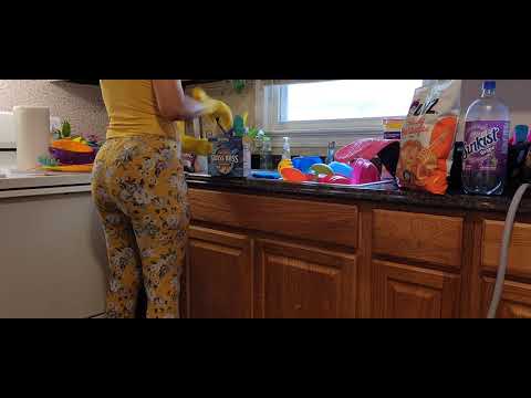 CLEANING THE KITCHEN| WASHING DISHES | PUTTING THINGS AWAY| ASMR|