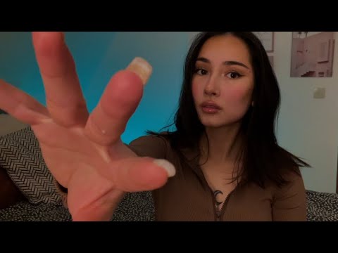 ASMR dry mouth sounds, tongue clicking, tk tk and hand movements