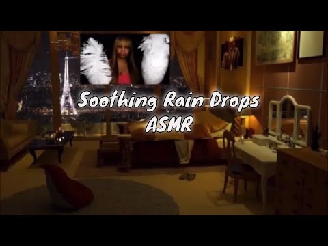 ASMR Sounds of Soothing Feather Brushing + Rain Drops in Paris