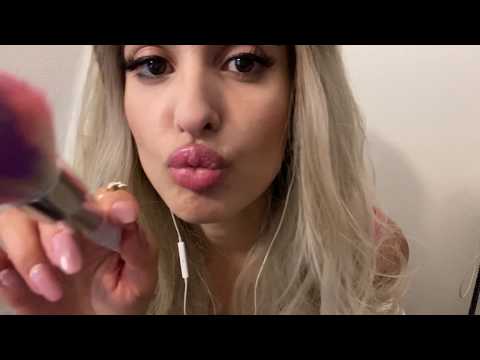 ASMR Kisses, Gum Chewing, Lip Gloss, Face Brushing, Tapping, Up Close, Personal Attention