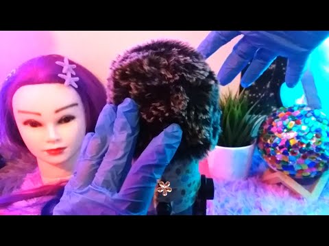 ASMR Scalp Massage / Fluffy Mic Cover Scratching with Gloves - No Talking