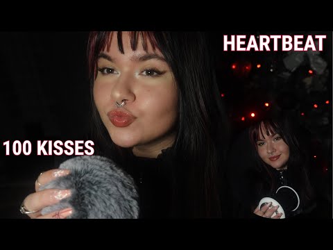 𝓐𝓢𝓜𝓡 | 100 KISSES 💋 & HEARTBEAT with BREATHING ❤️ (Mouth Sounds)