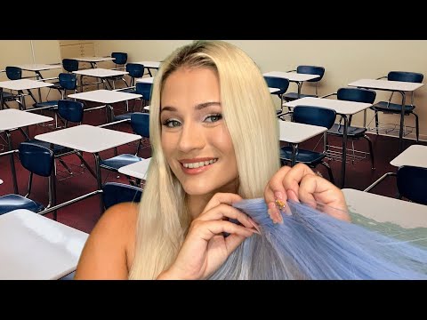 ASMR 💙 Possessive and Obsessed with You Girl Plays with Your Hair in Class