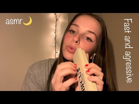 Fast and agressive Asmr✨fast tapping and mouth sounds