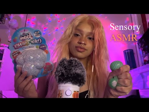 Sensory ASMR🍵Crunchy, Sticky, Slime, Fidget toys, Tapping, Squeezing, Hand Sounds for Sleep