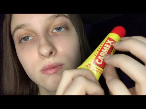 ASMR - Carmex Application + Mouth Sounds + Whisper Ramble