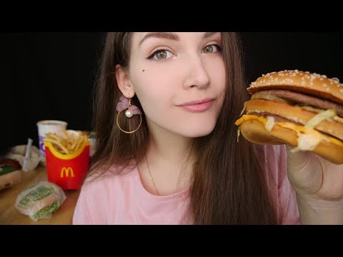 ASMR McDonalds 🍔 (EATING SOUNDS)  🍤 | АСМР 🍟 Итинг, поедание 🍗 Макдональдс 🥤