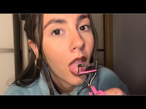 ASMR- Fast paced spit painting your makeup (recreating my most popular video✨)
