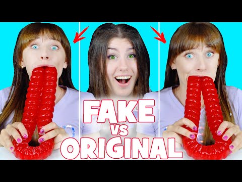 NEW! Fake Food VS Original Food Challenge | Mukbang By LiLiBu