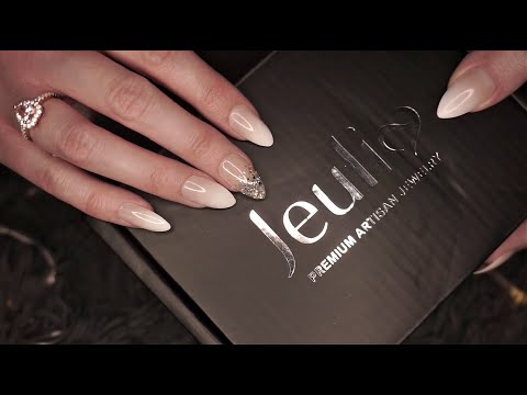 ASMR with a Cardboard Box | Tapping, Scratching, Tracing | Unboxing Jeulia Jewelery | No Talking