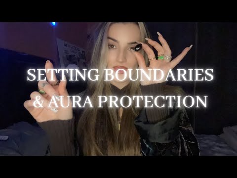 Reiki ASMR | Setting boundaries & aura protection | soft spoken, crystals, aura healing, affirmation
