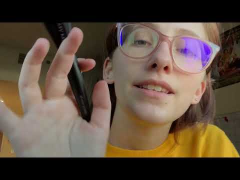 ASMR// Face brushing and Spring affirmations// Face brushing+mouth sounds//