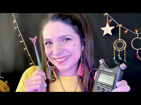 ASMR My 1st Video with a Tascam - hope u get some tingleZzz (mouth sounds, inaudible whispers, DE)