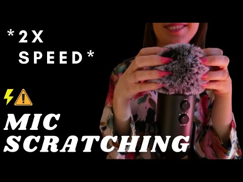 ASMR -  [+1 hour ] FAST and AGGRESSIVE MIC SCRATCHING MASSAGE | mic scratching with fluffy cover