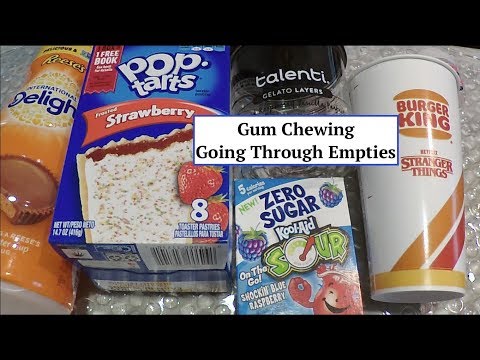 ASMR Gum Chewing Going Through Empties 22. Whispered, Tapping, Tracing