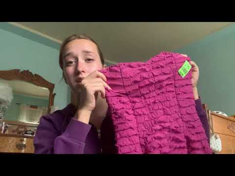 Asmr- thrifting haul with fabric sounds