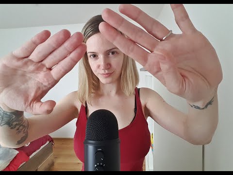 ASMR pure hand sounds with personal attention, whispering, tongue clicking, gum chewing - gentle