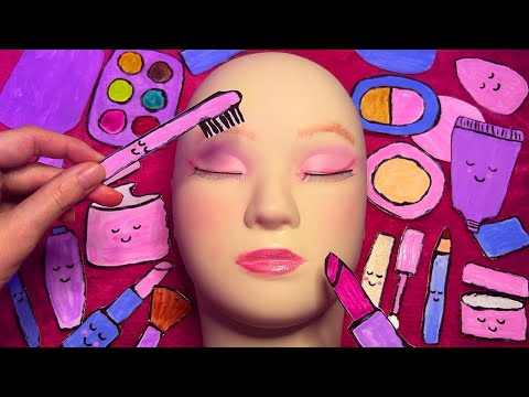 ASMR Paper Makeup on Mannequin 💄It Really Applies!
