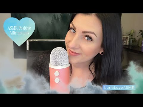 💙💚🎙️ASMR Whispering Positive Affirmations W/ Face Brushing & Lots of Mouth Sounds!🎙️💚💙