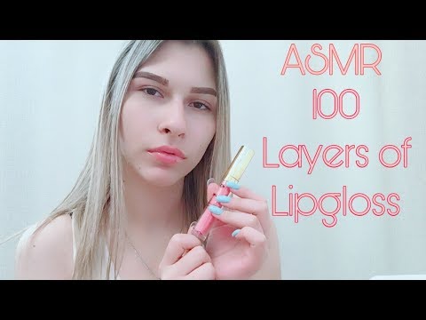 ASMR Applying 100 Layers of lipgloss / АСМР 100 слоев блеска