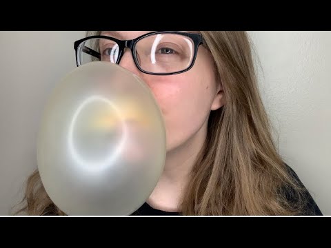 ASMR Bubble Blowing + Gum Chewing (No Talking)