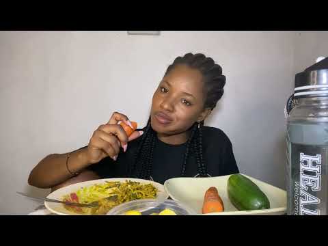 ASMR Mukbang| African dish, veggies, Chiefs, and water| chewing mouth sounds 20 mins +