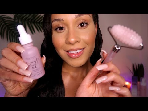 ASMR Friend gives you a facial to help you SLEEP 🌙 face massage, face roller| Personal attention
