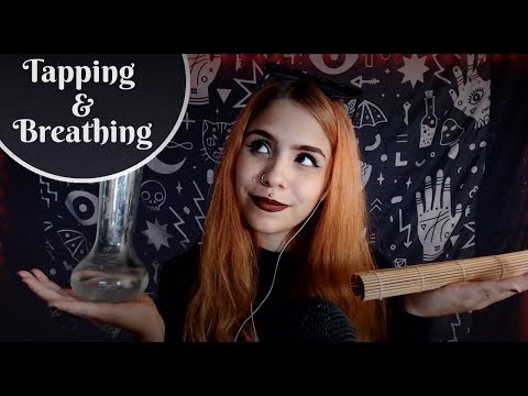 ASMR Breathing and tapping for stress release 🔮 (slow, glass, sushi roller)