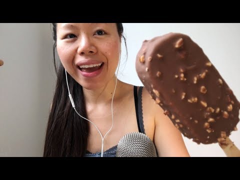 ASMR Eating Sounds: Chocolate Covered Ice Cream Bars!! MAGNUM vs. HAAGEN-DAZS!! MmmmMMmM!!