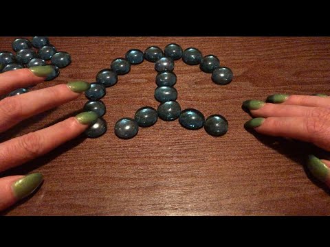ASMR satisfying! Playing with glass gems - marbles, tapping, no talking