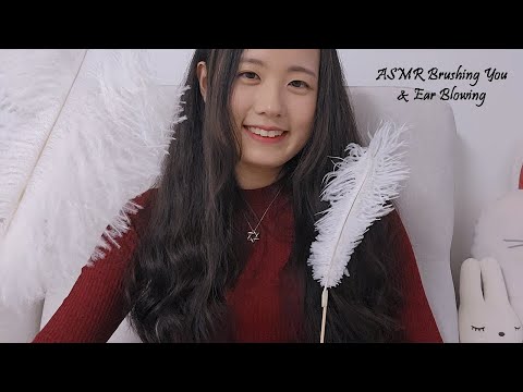 ASMR Brushing You and Ear Blowing to Sleep | No Breathing Sounds, 2 hours (No Talking)